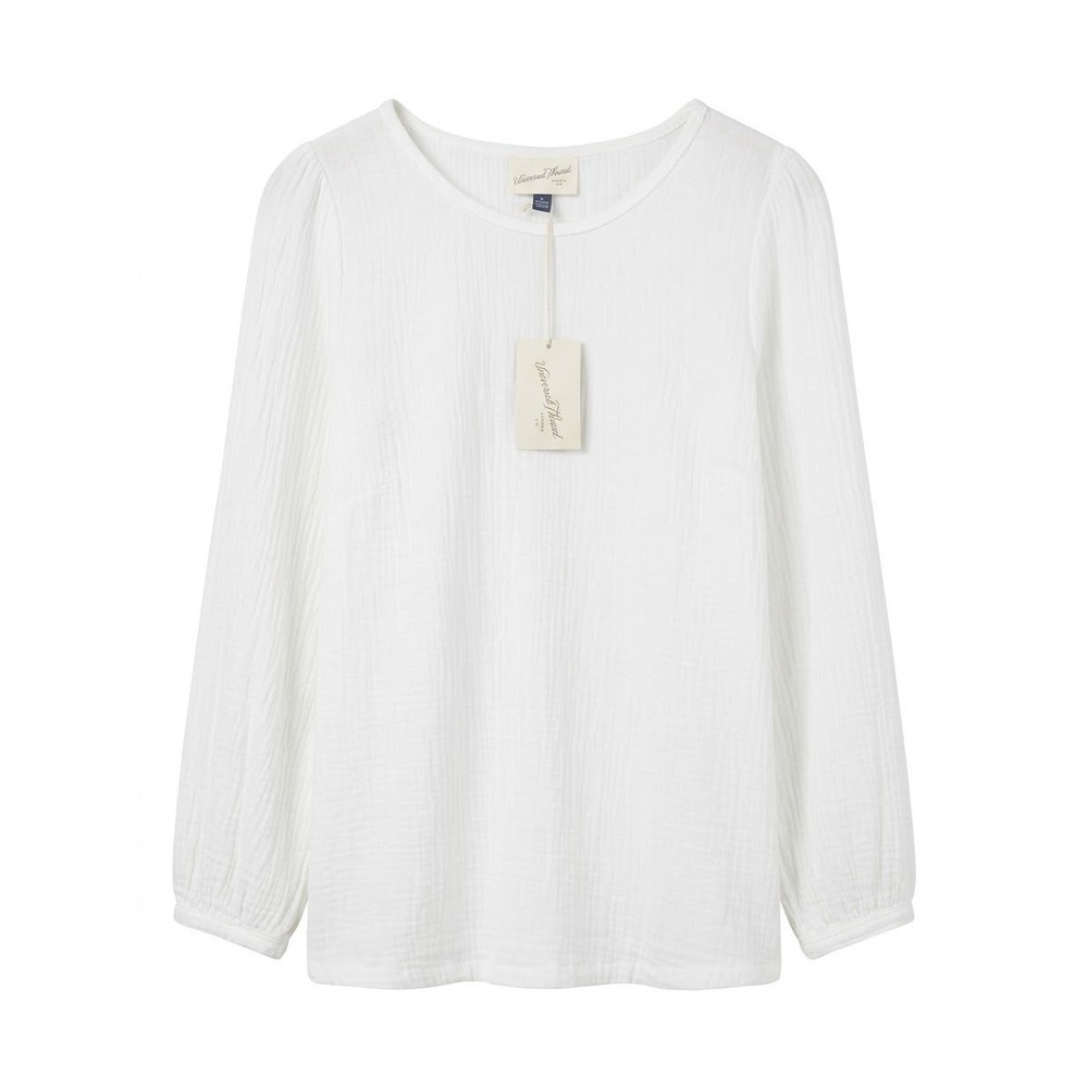 Universal Thread Blouse Women M White Gauze Long Sleeve Cotton Top NWT.